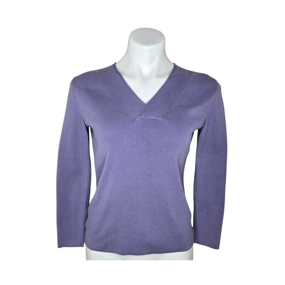 J. JILL V-Neck Pullover Sweater Lavender Size Small